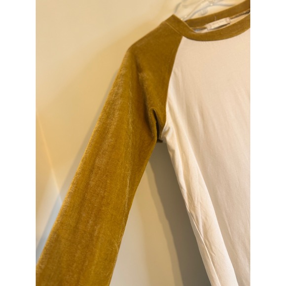 Altard State Baseball long sleeve top with velvet sleeves color block size M - Picture 4 of 6